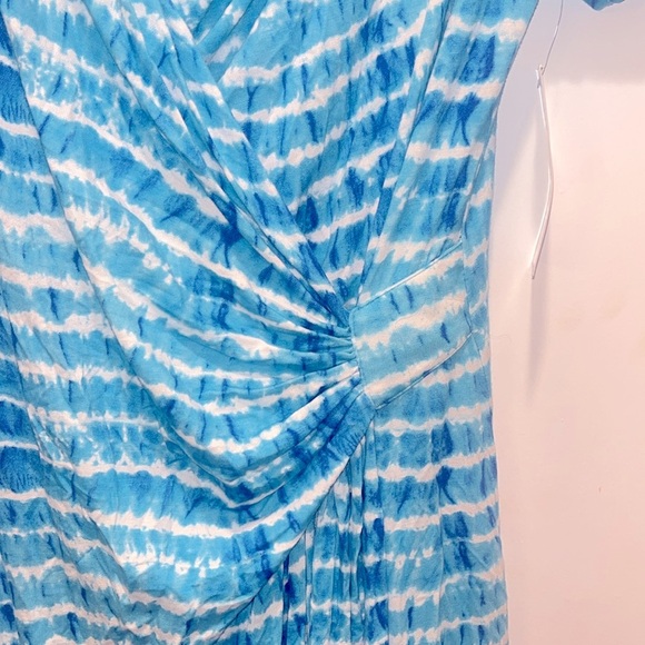 NWT Karen Kane Womens Cascade Wrap BLUE BAJA Dress MADE IN USA Medium - Picture 5 of 14